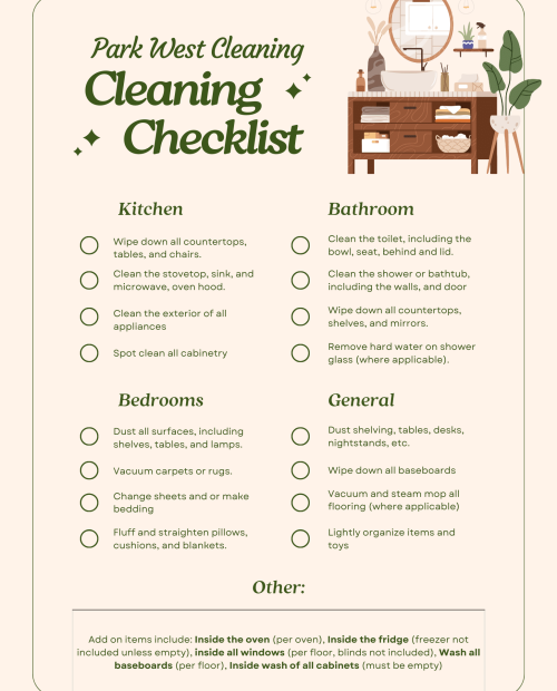Green Beige Minimalist Weekly Cleaning Checklist